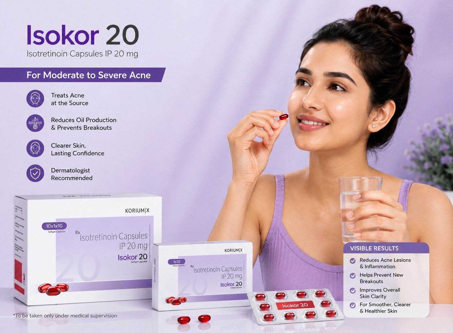 Isokor 20 Isotretinoin Capsules 20 mg